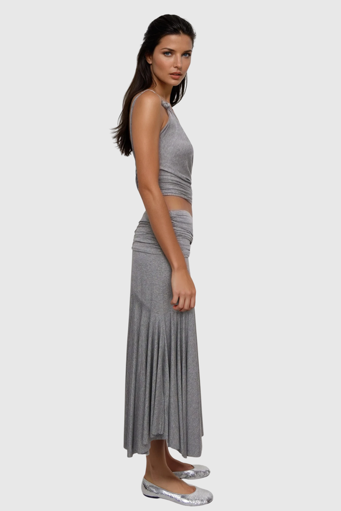Shop  beautiful dress - Perfect for special occasions | Cicero One Shoulder Ruch Asymmetric Skirt Set