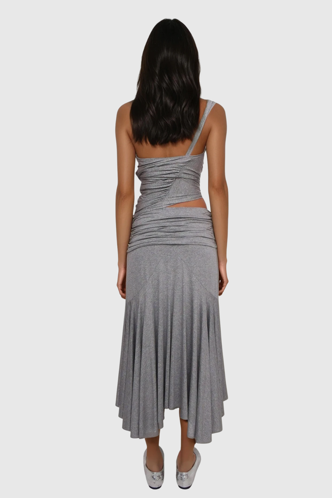 Shop  beautiful dress - Perfect for special occasions | Cicero One Shoulder Ruch Asymmetric Skirt Set