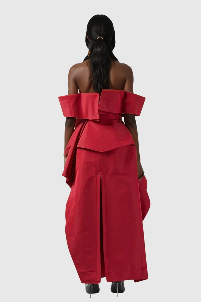 Shop  beautiful dress - Perfect for special occasions | Cille Off Shoulder Asymmetric Ruffle Maxi Dress