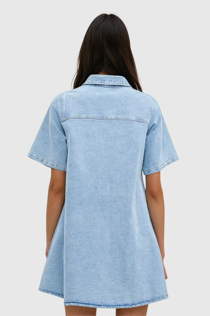 Stylish beautiful dress | Cinta Denim Mini Shirt Dress - Ideal for special occasions