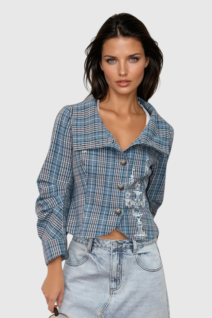 Shop  beautiful dress - Perfect for special occasions | Cionaodh Grid Print Blazer