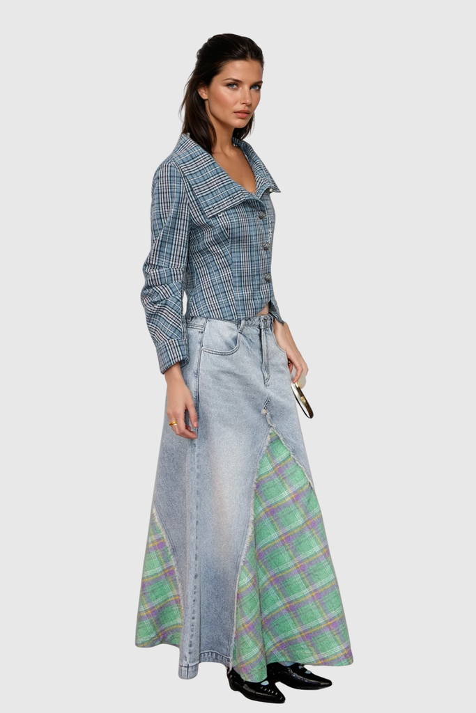 Cionaodh Grid Print Blazer - Stylish beautiful dress for special occasions | Buy Online