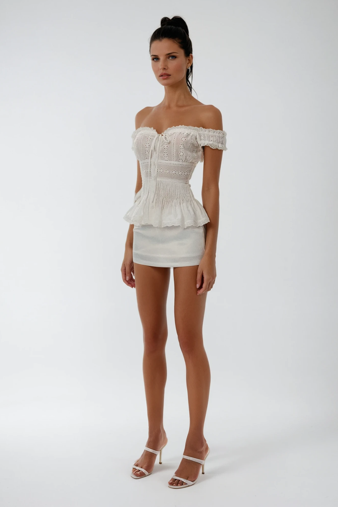 Cipactli Off Shoulder Ruch Top - Stylish beautiful dress for special occasions | Buy Online