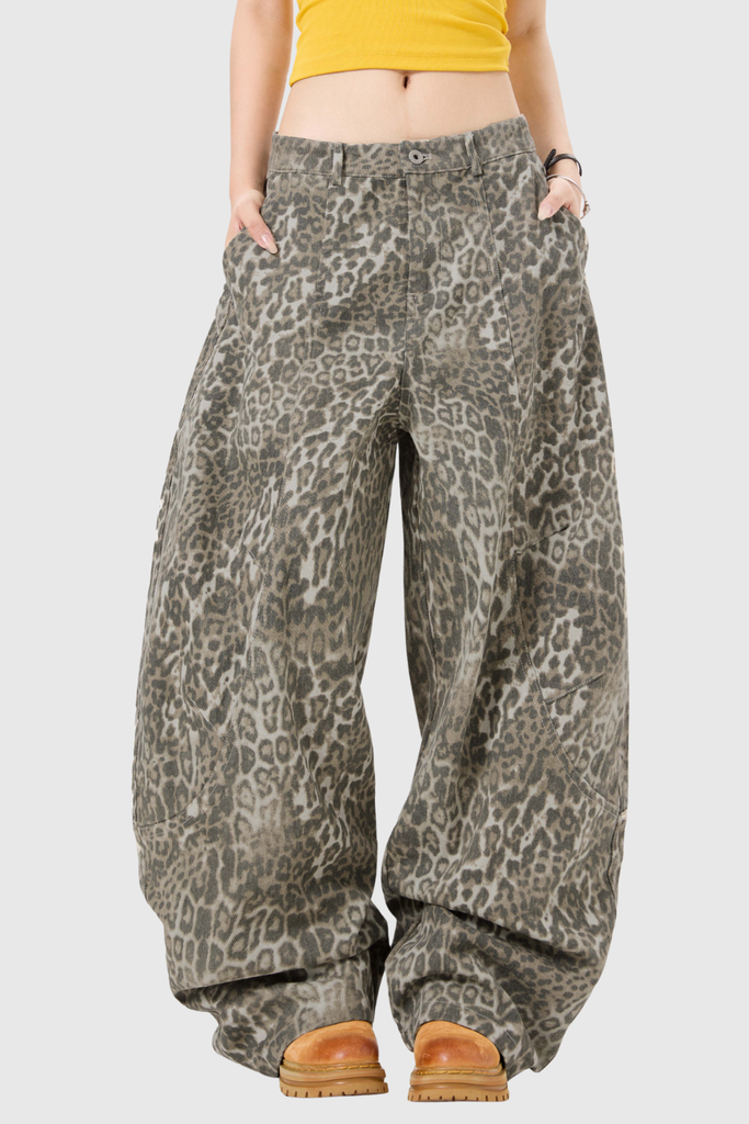 Stylish beautiful dress | Citlali Leopard Baggy Jeans - Ideal for special occasions