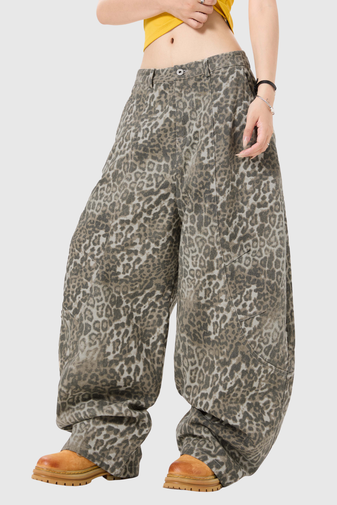 Stylish beautiful dress | Citlali Leopard Baggy Jeans - Ideal for special occasions