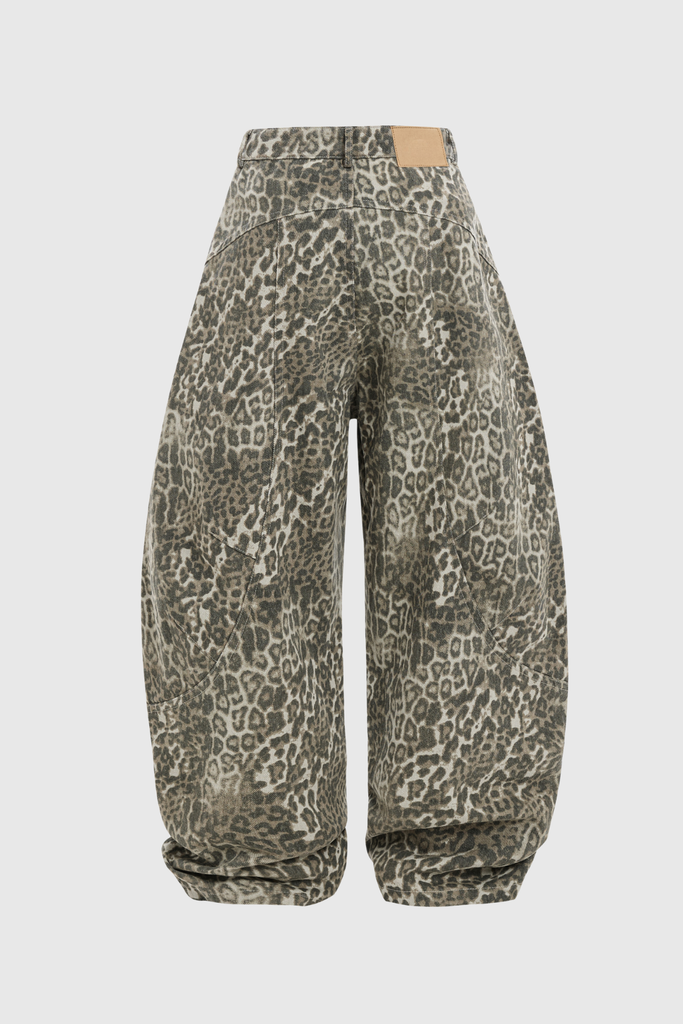 Citlali Leopard Baggy Jeans - Stylish beautiful dress for special occasions | Buy Online