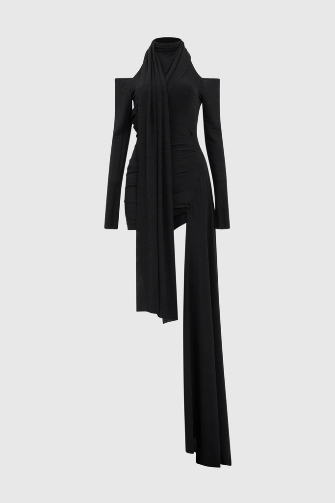 Clarisse Asymmetric Shawl Cutout Mini Dress - Stylish beautiful dress for special occasions | Buy Online