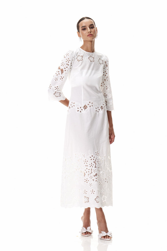 Stylish beautiful dress | Claudina Flower Cutout Midi Dress - Ideal for special occasions