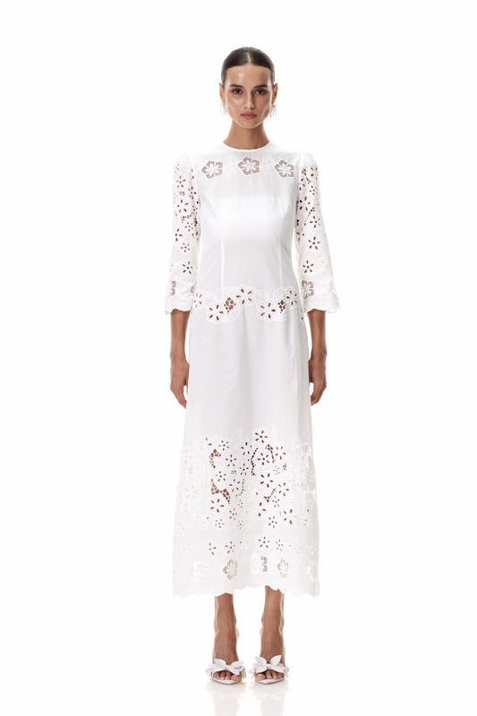 Claudina Flower Cutout Midi Dress