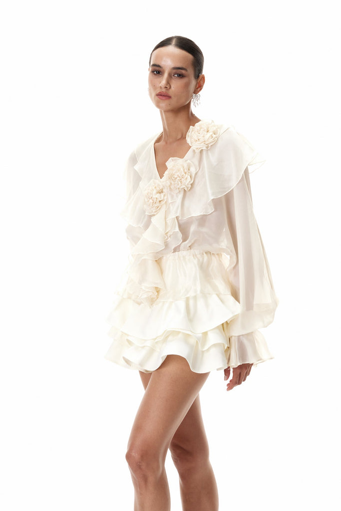 Claudine Flower Ruffle Skirt Set - Stylish beautiful dress for special occasions | Buy Online