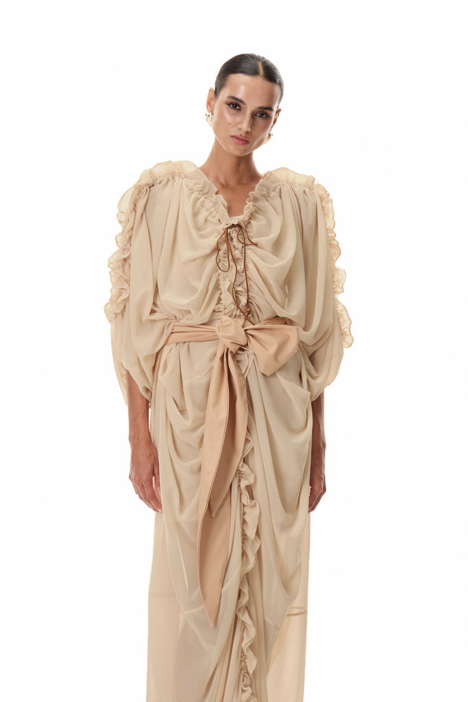 Shop  beautiful dress - Perfect for special occasions | Clematis Drawstring Ruch Maxi Dress