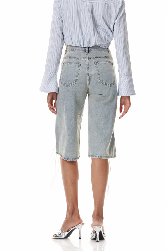 Stylish beautiful midi | Clemens Lace Up Midi Jeans - Ideal for special occasions