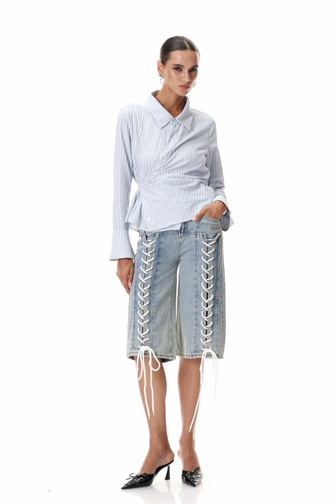 Stylish beautiful midi | Clemens Lace Up Midi Jeans - Ideal for special occasions