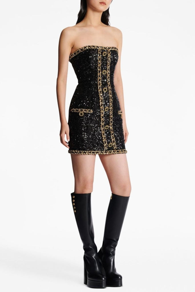 Cleo Sequin Embellished Strapless Mini Dress - Stylish beautiful dress for special occasions | Buy Online