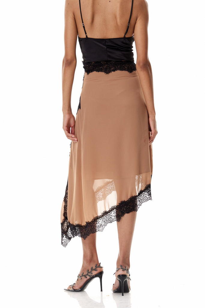 Stylish beautiful maxi | Cleopas Lace Asymmetric Maxi Skirt - Ideal for special occasions