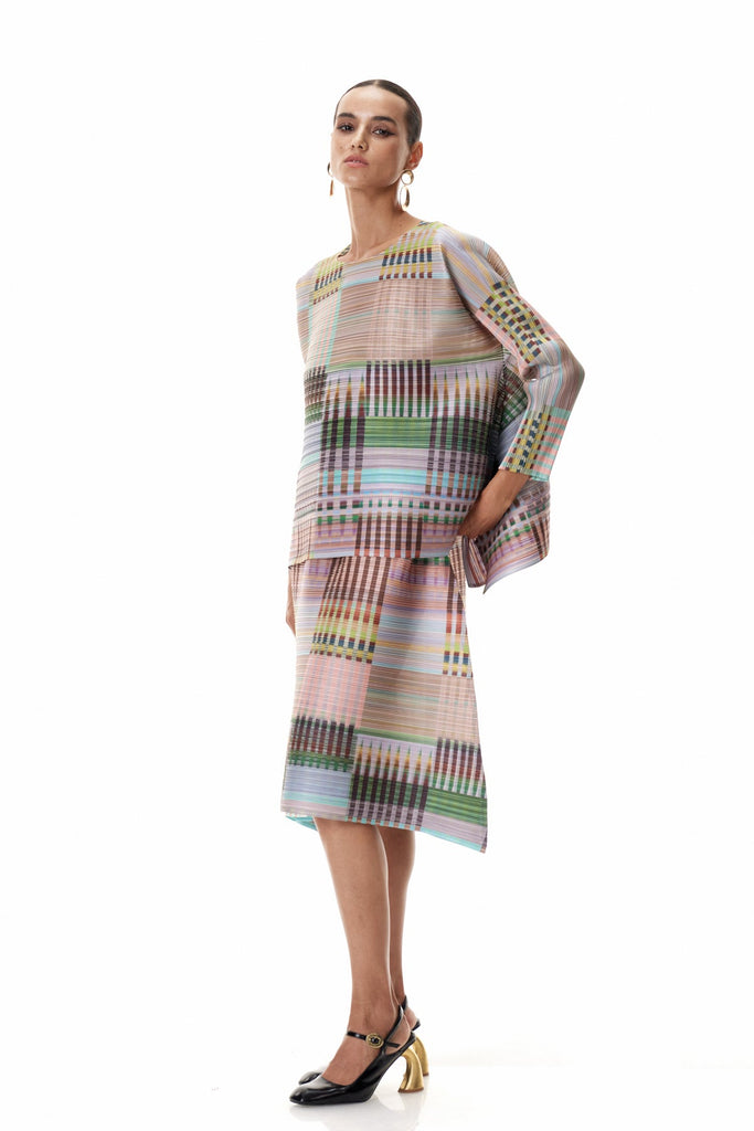 Stylish beautiful dress | Cleophas Grid Skirt Set - Ideal for special occasions