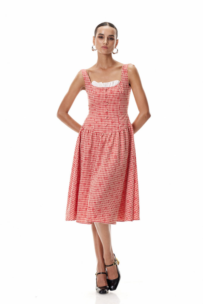 Shop  beautiful dress - Perfect for special occasions | Cletis Grid Midi Dress