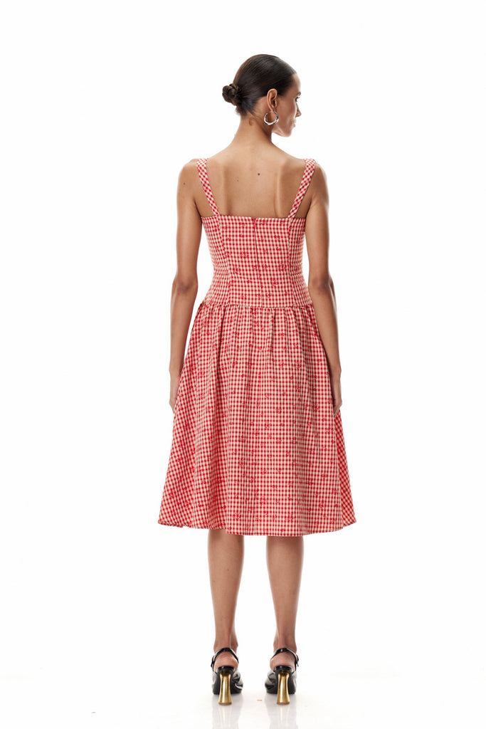 Stylish beautiful dress | Cletis Grid Midi Dress - Ideal for special occasions