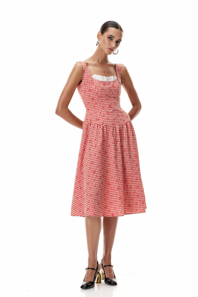 Shop  beautiful dress - Perfect for special occasions | Cletis Grid Midi Dress