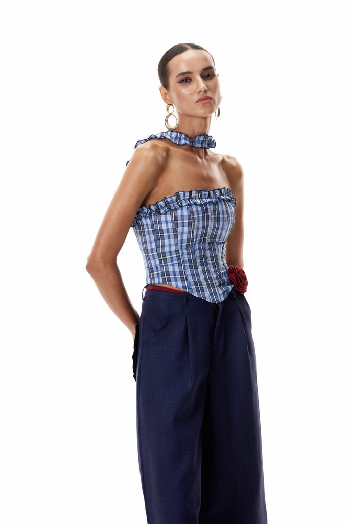 Climacus Grid Corset Top - Stylish beautiful dress for special occasions | Buy Online