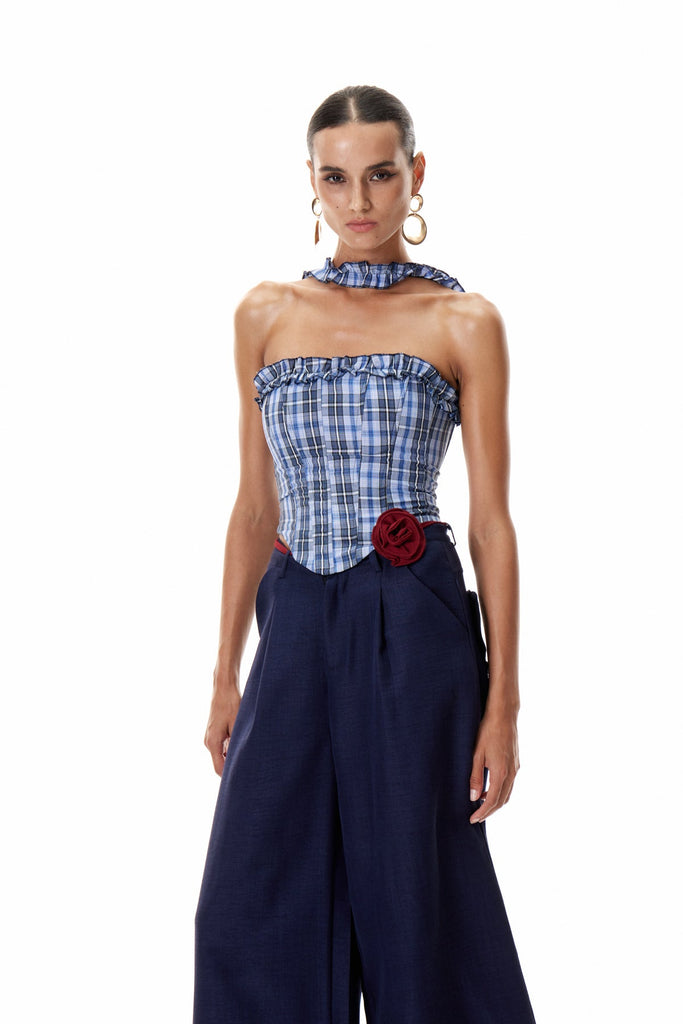 Climacus Grid Corset Top - Stylish beautiful dress for special occasions | Buy Online