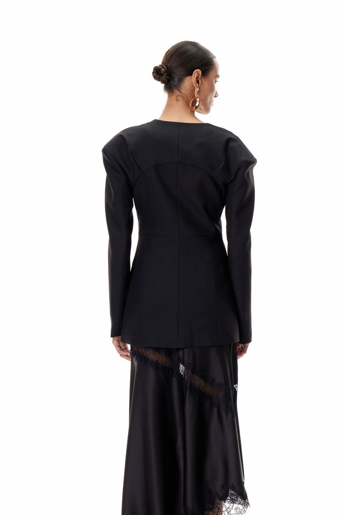 Climent Embellished Plunge Blazer - Stylish beautiful dress for special occasions | Buy Online