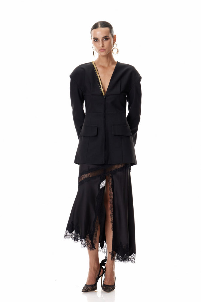 Climent Embellished Plunge Blazer - Stylish beautiful dress for special occasions | Buy Online