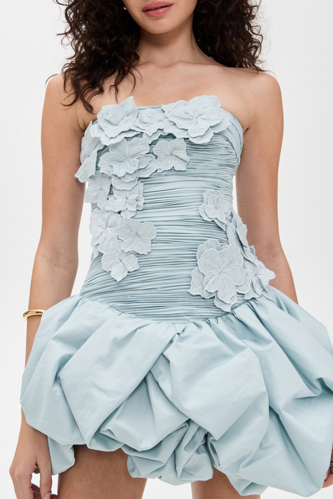 Stylish beautiful dress | Coleka Floral Appliqué Strapless Mini Dress - Ideal for special occasions