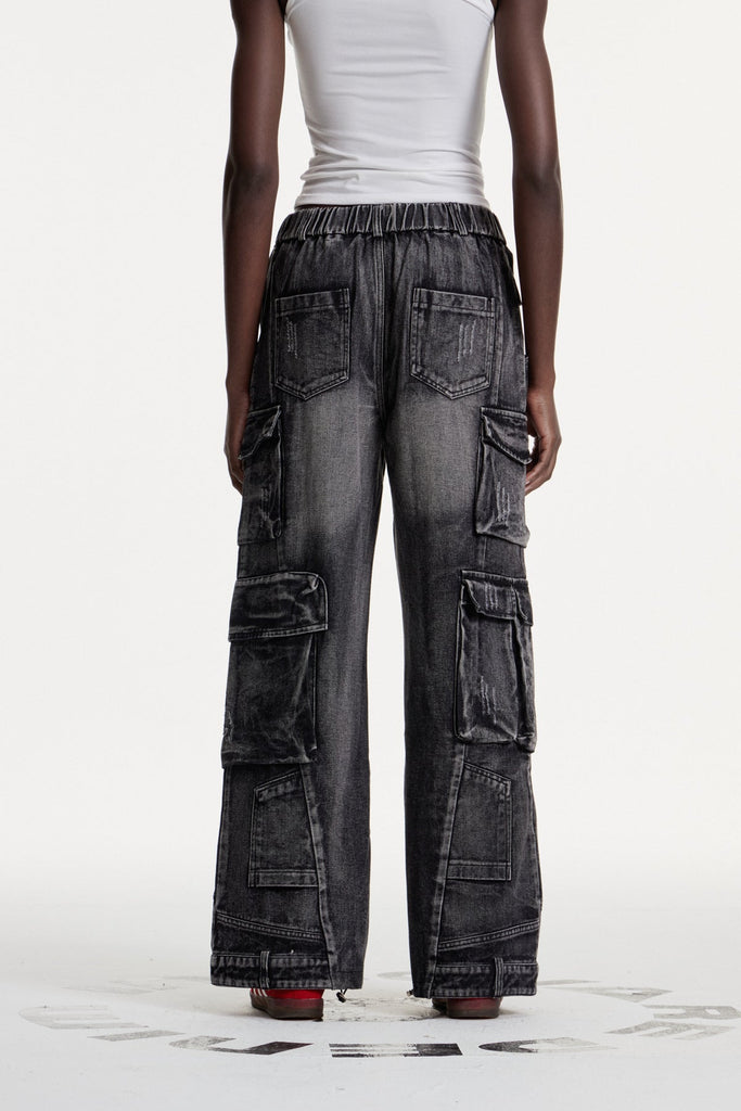 Stylish black dress | Colomba Zipper Stripe Cargo Jeans In Black - Ideal for special occasions