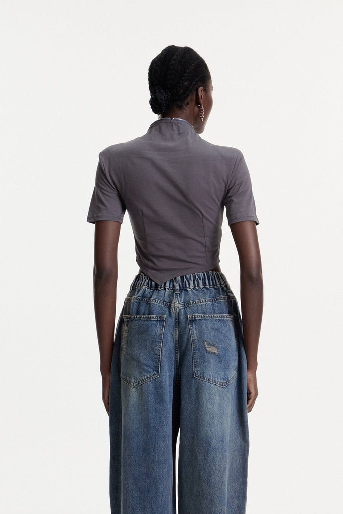 Shop  beautiful dress - Perfect for special occasions | Colt Deconstruct Zipper T Shirt In Grey