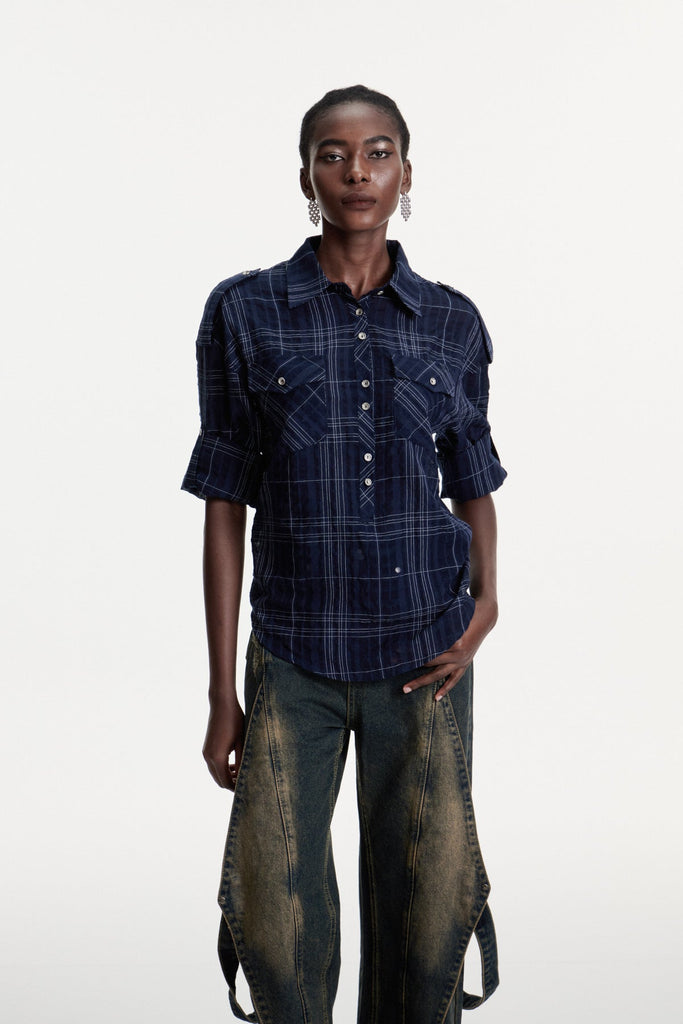 Columb Grid Shirt - Stylish beautiful dress for special occasions | Buy Online