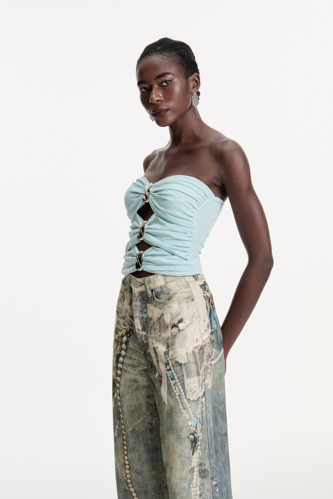 Columbine Strapless Cutout Top - Stylish beautiful dress for special occasions | Buy Online