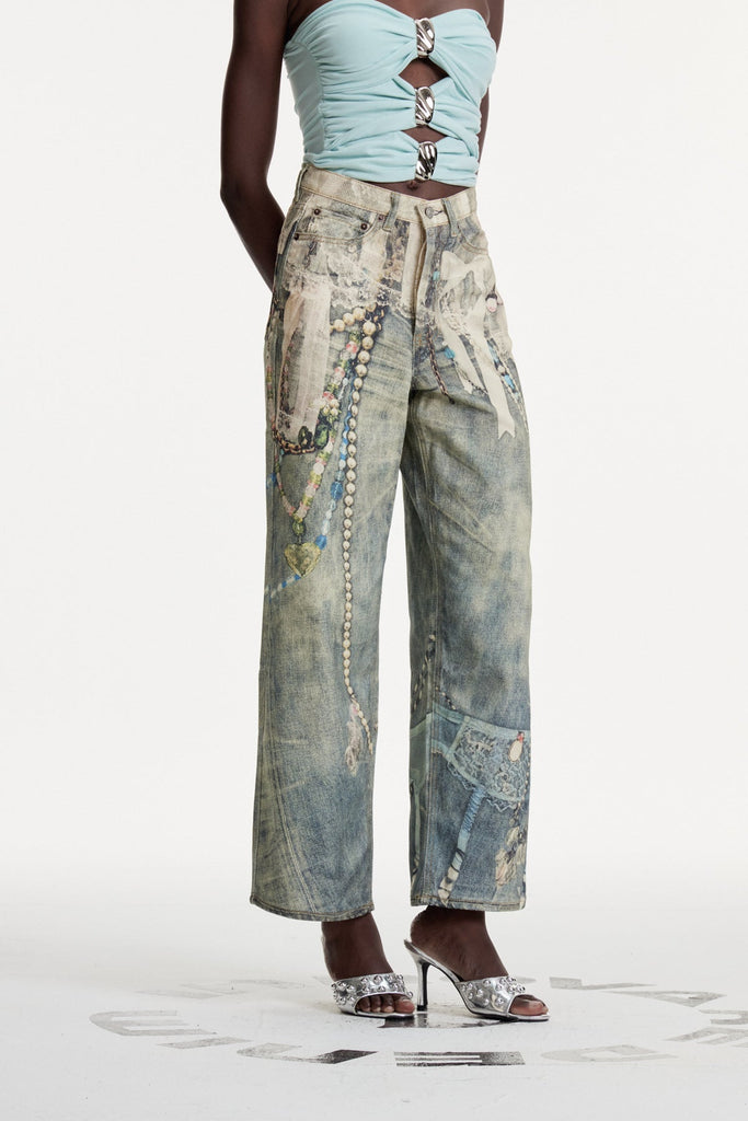 Stylish beautiful dress | Columbus Print Jeans - Ideal for special occasions