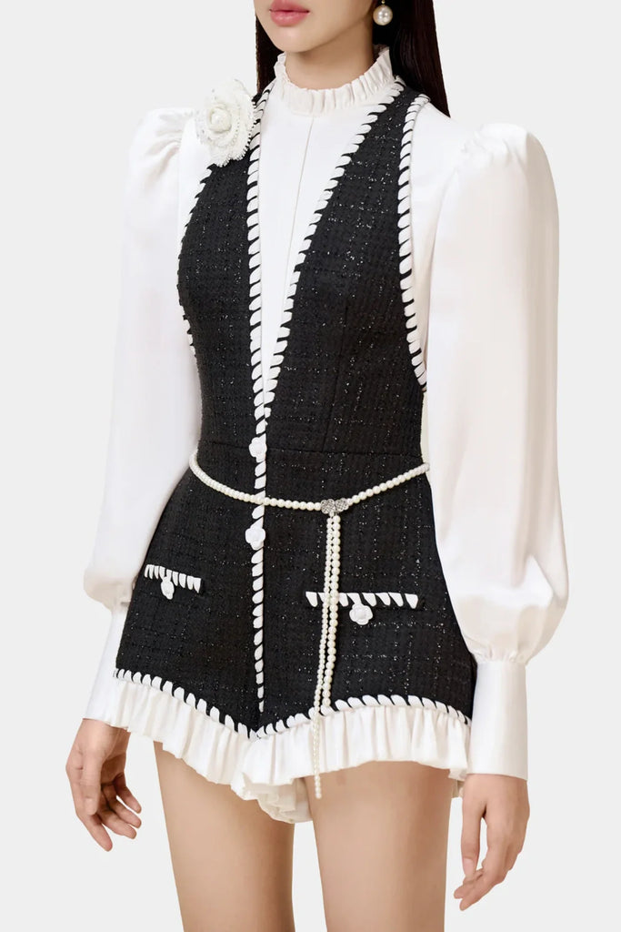 Shop  beautiful dress - Perfect for special occasions | Colver Halter Tweed Shirt Romper