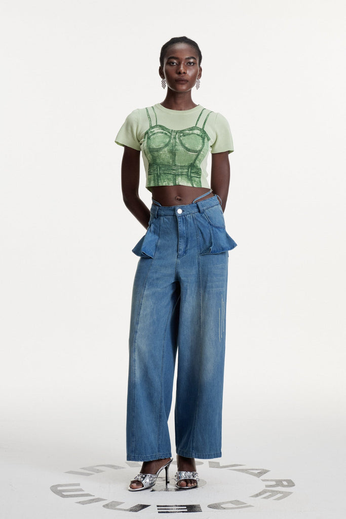 Stylish beautiful dress | Comgal Ruffle Jeans - Ideal for special occasions