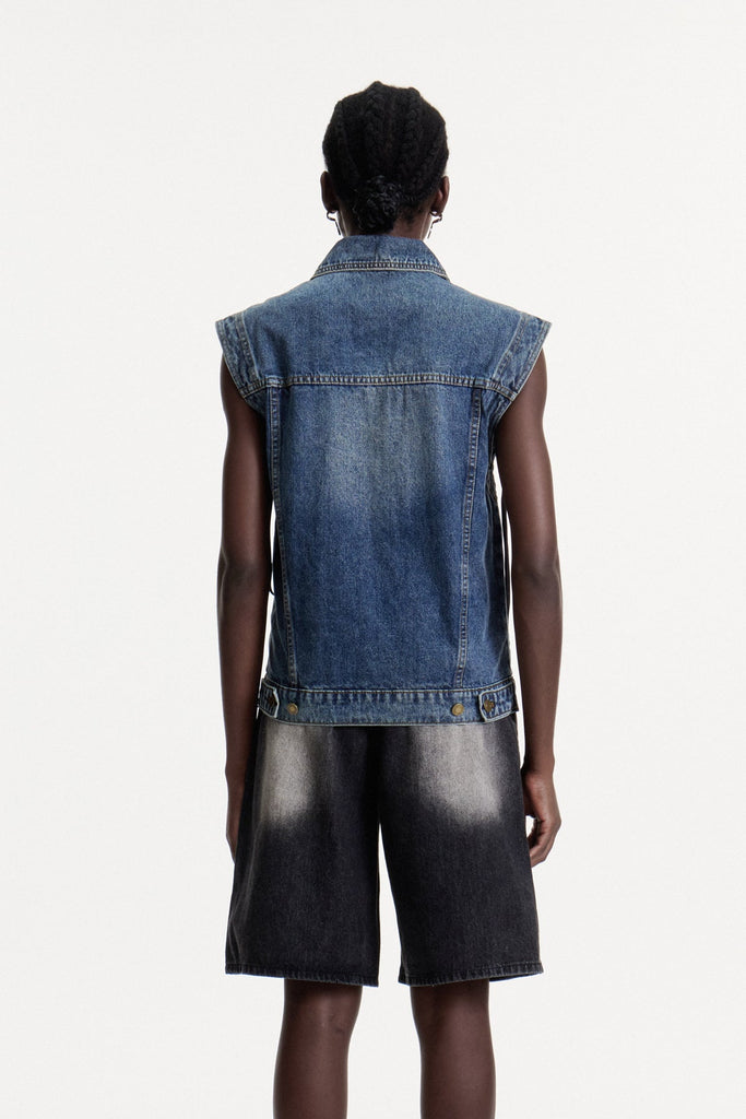 Commodus Denim Vest - Stylish beautiful dress for special occasions | Buy Online