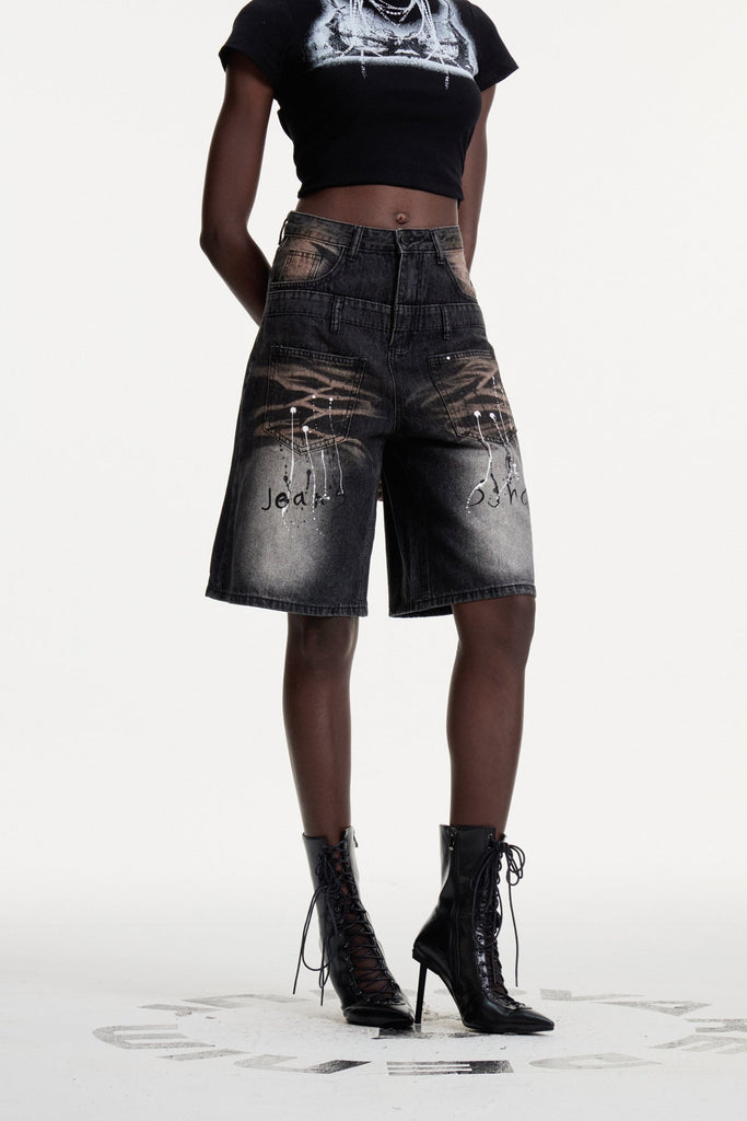 Conall Deconstruct Print Midi Jeans - Stylish beautiful midi for special occasions | Buy Online