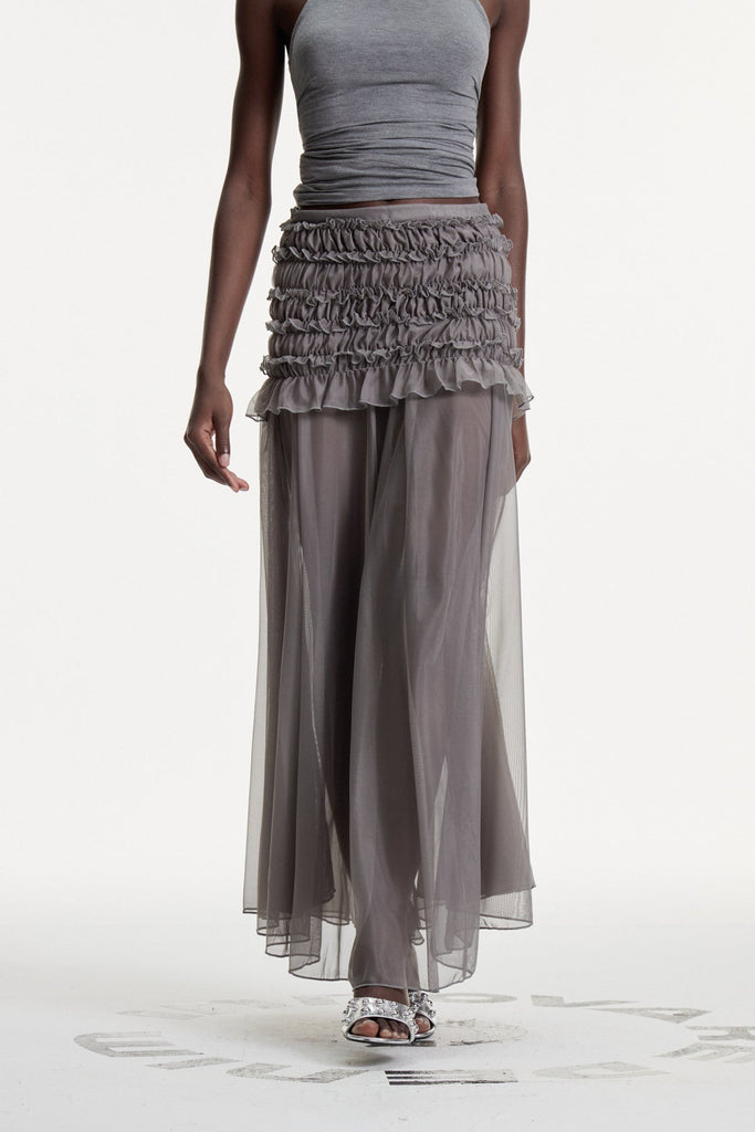 Shop  beautiful maxi - Perfect for special occasions | Concepta Drawstring Mesh Maxi Skirt