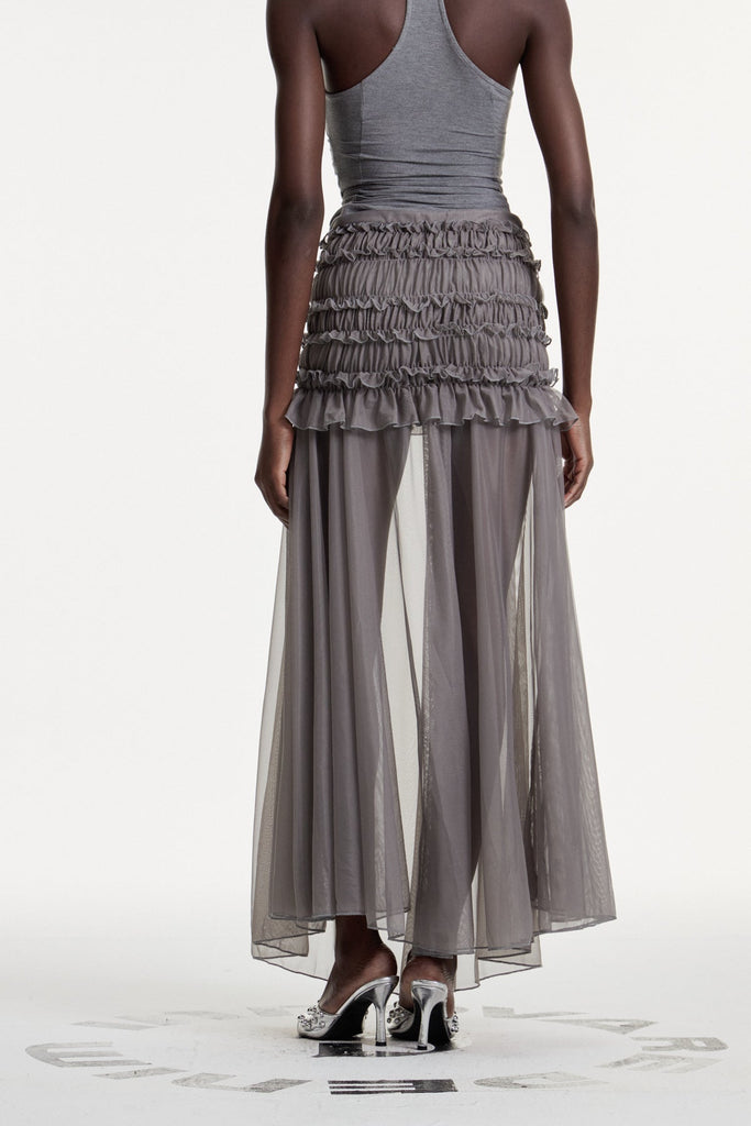 Shop  beautiful maxi - Perfect for special occasions | Concepta Drawstring Mesh Maxi Skirt