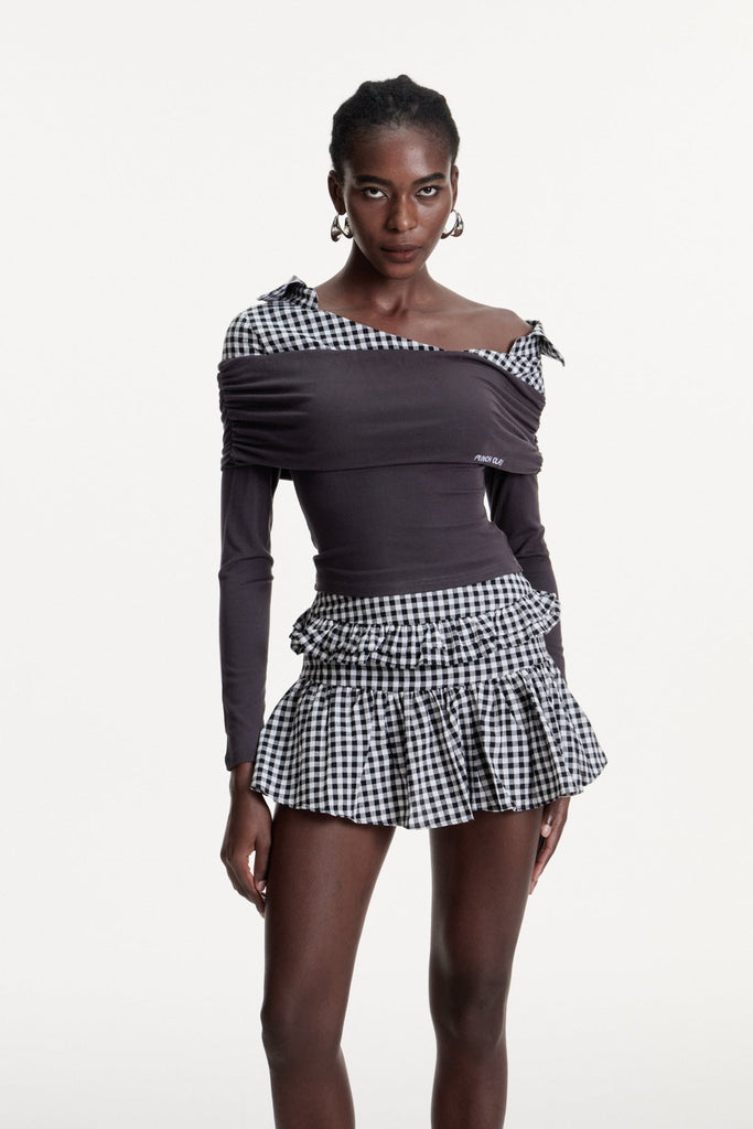 Shop  beautiful dress - Perfect for special occasions | Concetto Grid Asymmetric Skirt Set