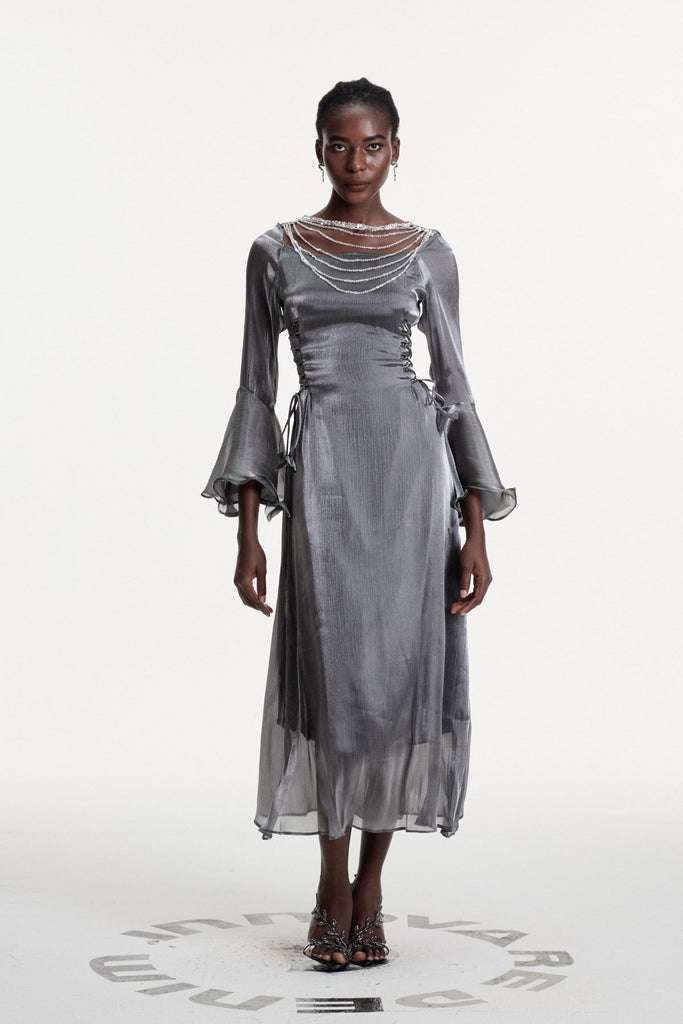 Shop  beautiful dress - Perfect for special occasions | Conchobar Chain Ruffle Maxi Dress