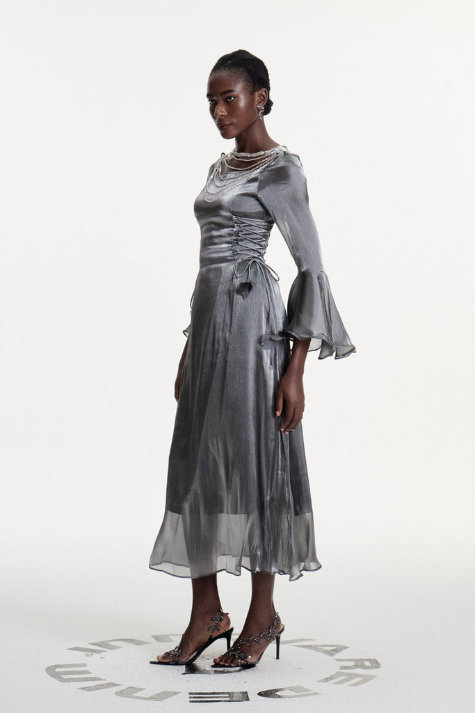 Shop  beautiful dress - Perfect for special occasions | Conchobar Chain Ruffle Maxi Dress