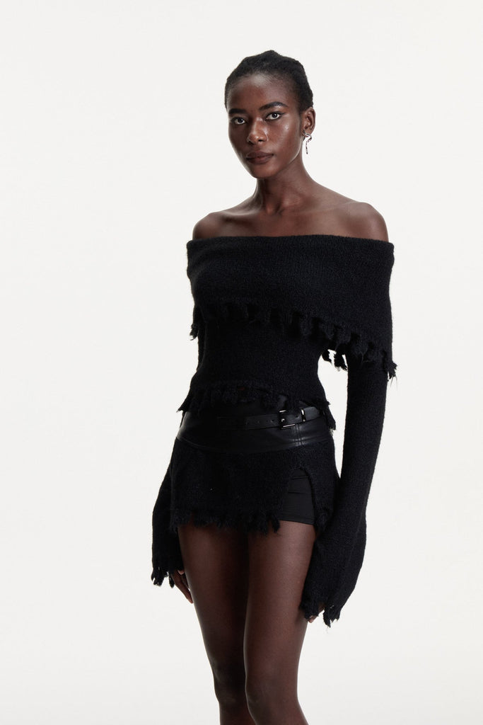 Stylish beautiful dress | Conleth Off Shoulder Fringe Skirt Set - Ideal for special occasions