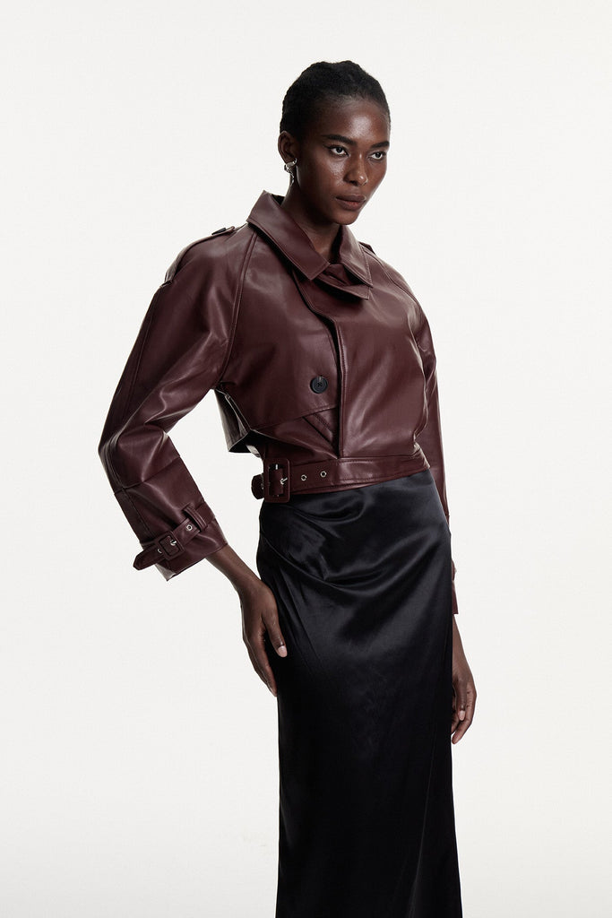 Conley Asymmetric Leather Jacket - Stylish beautiful dress for special occasions | Buy Online