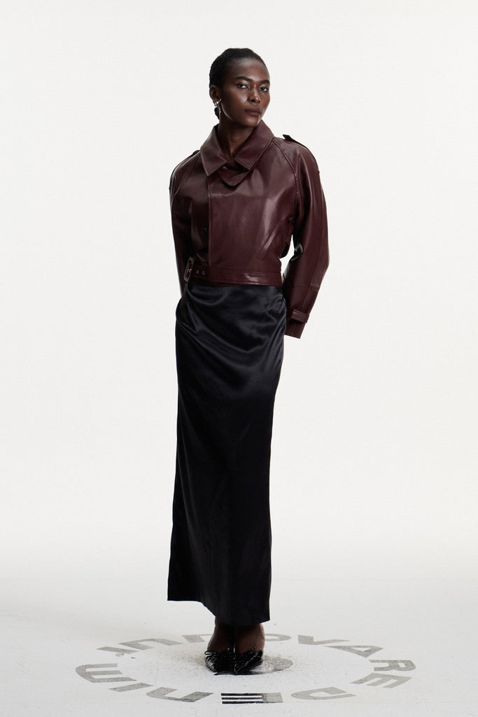 Conley Asymmetric Leather Jacket - Stylish beautiful dress for special occasions | Buy Online