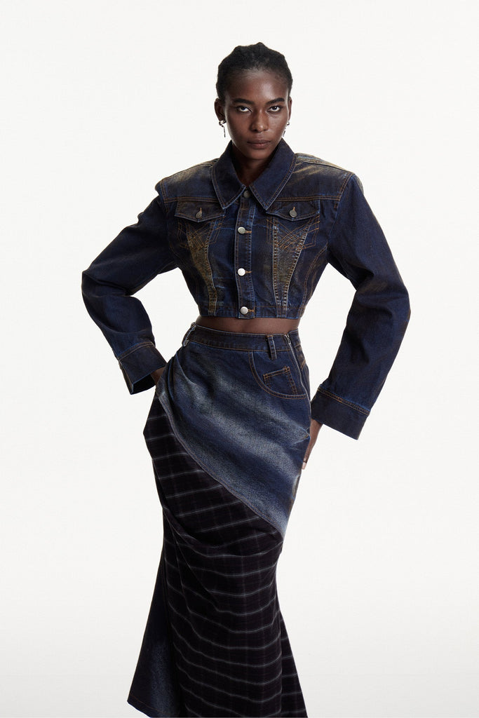 Stylish beautiful dress | Consolata Deconstruct Stripe Skirt Set - Ideal for special occasions