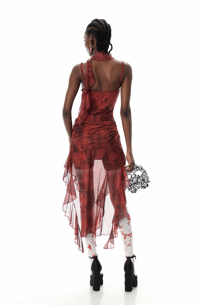 Stylish beautiful dress | Costache Ruffle Flower Tie Dye Maxi Dress - Ideal for special occasions