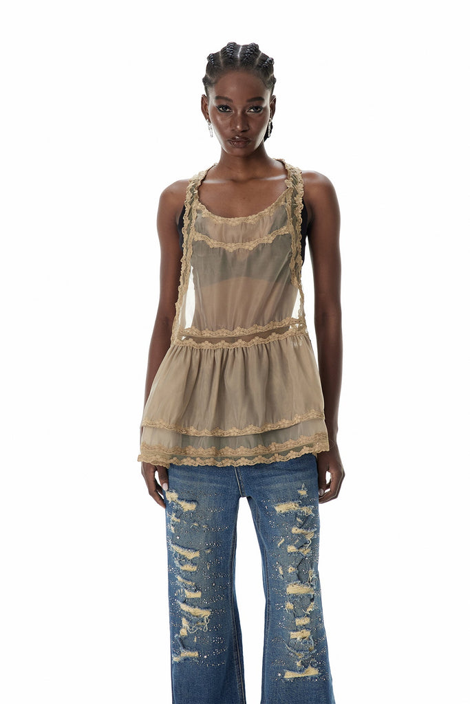 Stylish beautiful dress | Cyneburg Lace Mesh Mini Dress - Ideal for special occasions