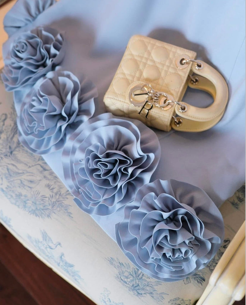 Shop  blue dress - Perfect for special occasions | Azure 3D Flower Mini Dress In Blue