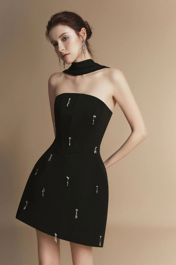 A-line Sleeveless Polyester Mini Dress - Stylish beautiful dress for special occasions | Buy Online